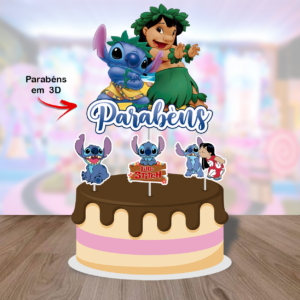 Topo de Bolo tema Lilo e Stitch
