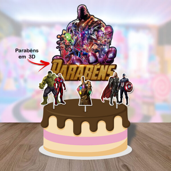 Topo de Bolo tema Vingadores