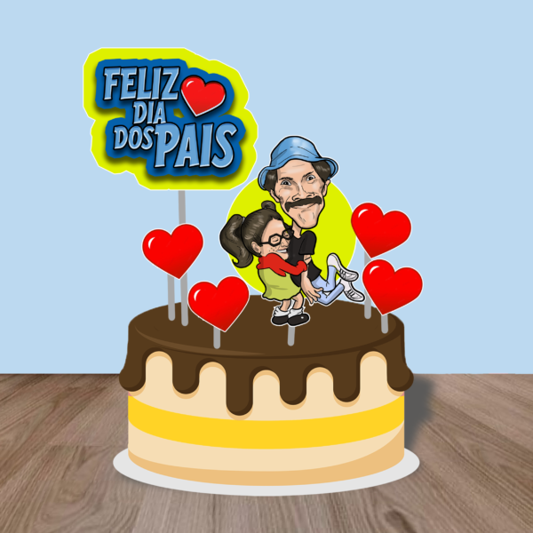 Topo de Bolo Dia dos Pais (chaves)
