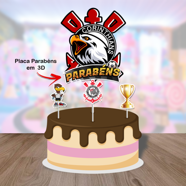 Topo de Bolo tema Corinthians